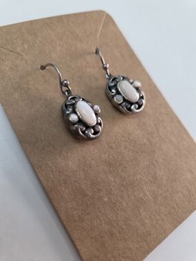 Studio Barse Sterling Silver White Opal Oval Drop Earrings